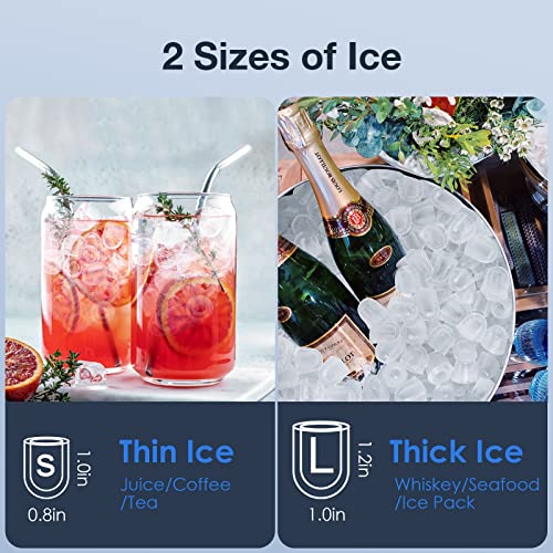 Ice Maker Countertop Machine with Self-Cleaning Function，26LBS in 24 Hours, 9 Bullet Cubes Ready in 6 Mins, Compact Ice Cube Maker with Ice Scoop & Basket for Home Kitchen Office Bar (White)