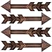 Blulu 4 Packs Rustic Wood Arrows Wall Decor Dark Wooden Arrows Wall Art Decorative Farmhouse Sign, 14.6 x 3.9 Inch