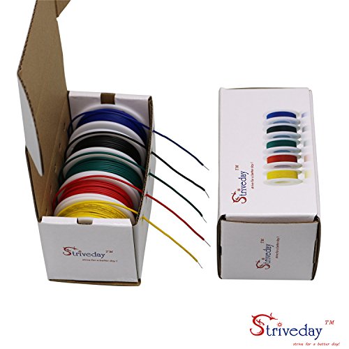 Striveday™ 20 AWG Hook Up Wire 1007 PVC Solid wire Kit box Electric wire 20 gauge 300V Cable (19.6ft Each Color) - Thumbnail 5