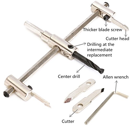 ZaZaTool - Adjustable Hole Saw 1 1/2" - 7 3/4" Wood Circle Cutter Bit Drill Press Tool - Thumbnail 4