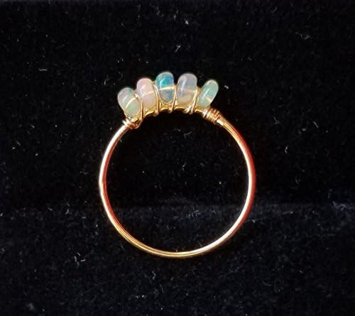 Dainty Minimalist Opal Ring, Genuine Opal Ring, Opal Gemstone Ring, October Birth Stone, Birthday Gift, Dainty Ring, Ladies Jewelry
