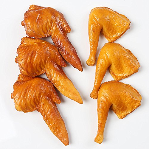 ZUINIUBI Fake Chicken Wings and Legs Fried Artificial Food Prop Model for Kitchen Home Party Decoration Market Display 6pack