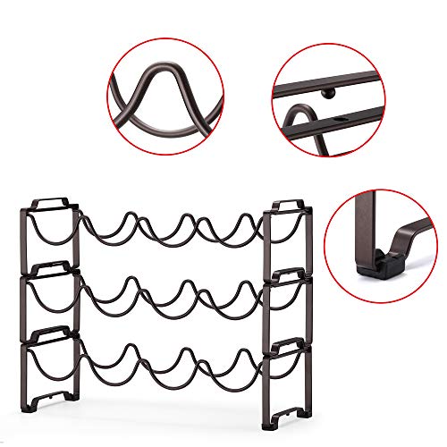 Simple Trending 3Tier Stackable Wine Rack, Standing Bottles Holder