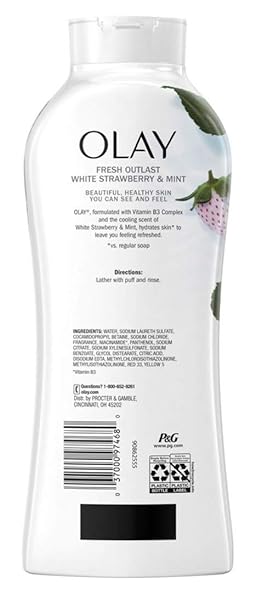 OLAY BODY WASH FRESH COOLING STRAWBERRY & MINT 22 OUNCE (650ML) (3 PACK)3