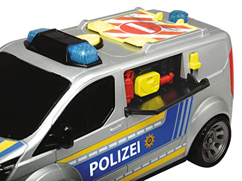 Dickie Toys - Ford Transit Police – 28 cm großes Polizeiauto, mit Absperrungen, Sirene und Licht, Autobahnpolizei… – Bild 5