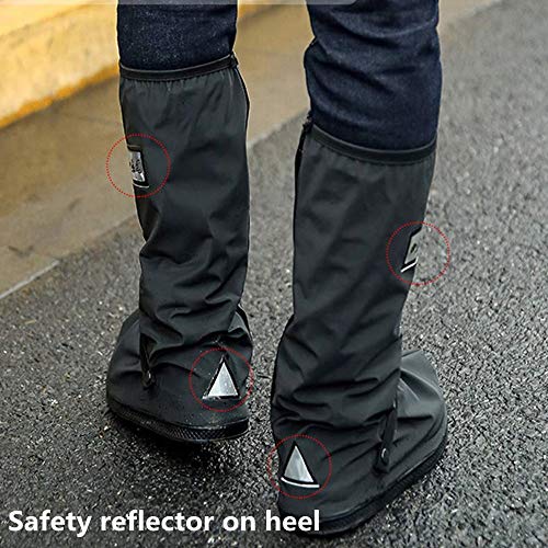 Reusable Waterproof Rain Boot Overshoes With Reflector - Anti-Snow Slip-On Shoe Covers For Men & Women