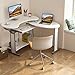 LITTLE TREE L-Shaped Computer Desk, Rotating Corner Desk & Modern Office Study Workstation, for Home Office or Living Room (White)