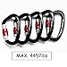 Locking Climbing Carabiner Set of 5-25kN Rated 4457 LBS EN12275 Certified, Screw-Gate D-Ring Clips, 7075 Aluminium Hook, Super Light and Rust Free, D Shaped 3.94in, Black