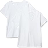 Amazon Essentials Women's Regular Fit 100% Cotton V-Neck Short Sleeve T-Shirt