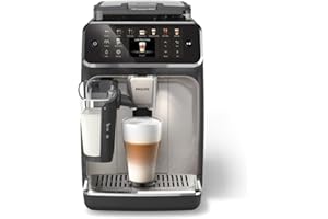 PHILIPS 5500 Series Fully Automatic Espresso Machine, LatteGo Milk System, Integrated Grinder, 20 Hot & Iced Coffee Pre-Sets, Quick Start, SilentBrew, 15-Bar Pressure, Black Chrome (EP5544/94)