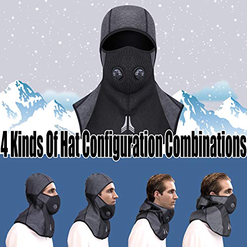Elegant Choise Balaclava Ski Mask, Winter Face Mask Windproof Ski Mask Motorcycle Mask Cold Weather Mask Fleece Full Face Mask for Outdoor Men and Women (Gray)