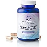 Relumins Resveratrol 600mg Supplement – High-Potency Antioxidant with Grape Seed & Red Wine Extract – Supports Skin, Heart Health & Immune System – 120 Vegan Capsules