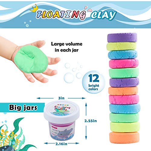 Marine Animal Models Floating Clay Art Kit,12 Pots of Magic Clay，Soft