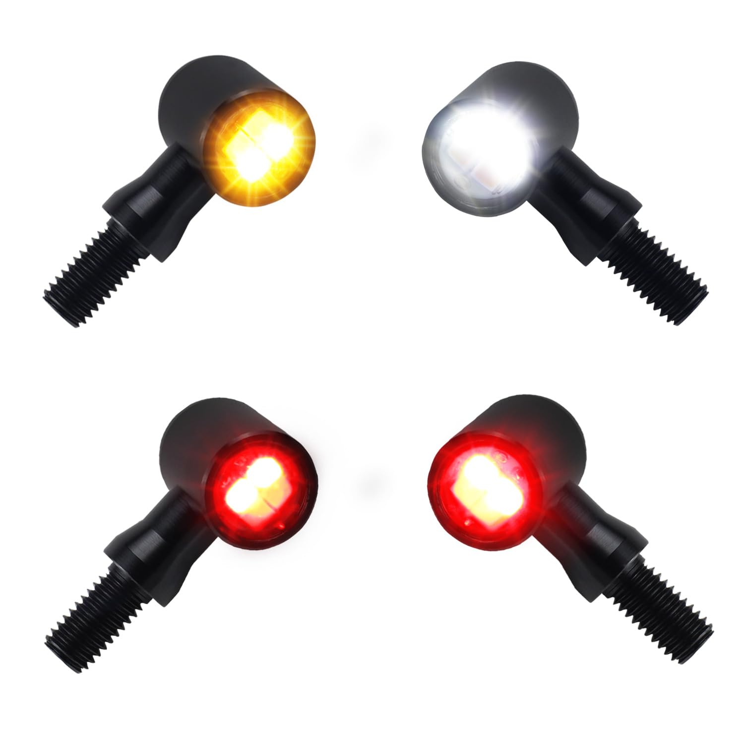 Photo 1 of NTHREEAUTO Universal Motorcycle Turn Signals, Front Rear LED Turn Signal Lights Mini Blinkers Brake Tail Light Kit Compatible with Harley Davidson Honda Suzuki Triumph Yamaha - 4 PCS