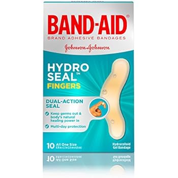 Band-Aid Brand Hydro Seal Waterproof Adhesive Bandages for Finger Cuts, Scrapes and Blisters, 10 ct