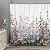 SUMGAR Colorful Flowers Shower Curtain for Bathroom