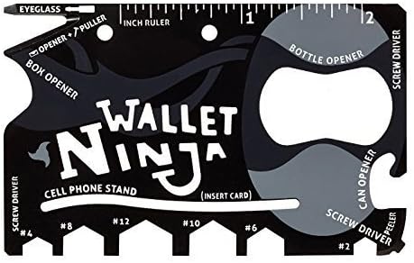 KiaraKollection 18 in 1 Multipurpose Ninja Wallet Tools Black Swiss Army Knive
