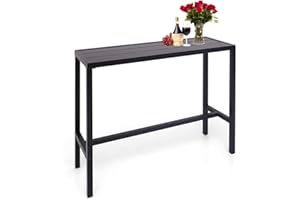 Anmutig Patio Outdoor Bar Table 45.5 inch Height Bistro Table High Top Bar Metal Table with Waterproof Top for Hot Tub Home Kitchen Cafe