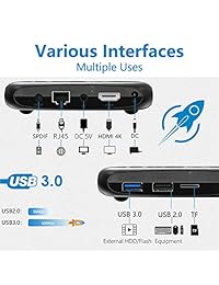 Dolamee Android TV Box 9.0, [2019 actualizado] 4GB RAM 64GB ROM D18 Quad-Core 64bits Dual-WiFi 2.4G 5.0G, Soporte 3D Ultra HD 4K H.265 USB 3.0 HDMI 2.0 Smart Box