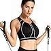 SYROKAN High Neck Plus Size Sports Bras for Women High Support Racerback Full Coverage Padded Wireless Bra Black 36DD