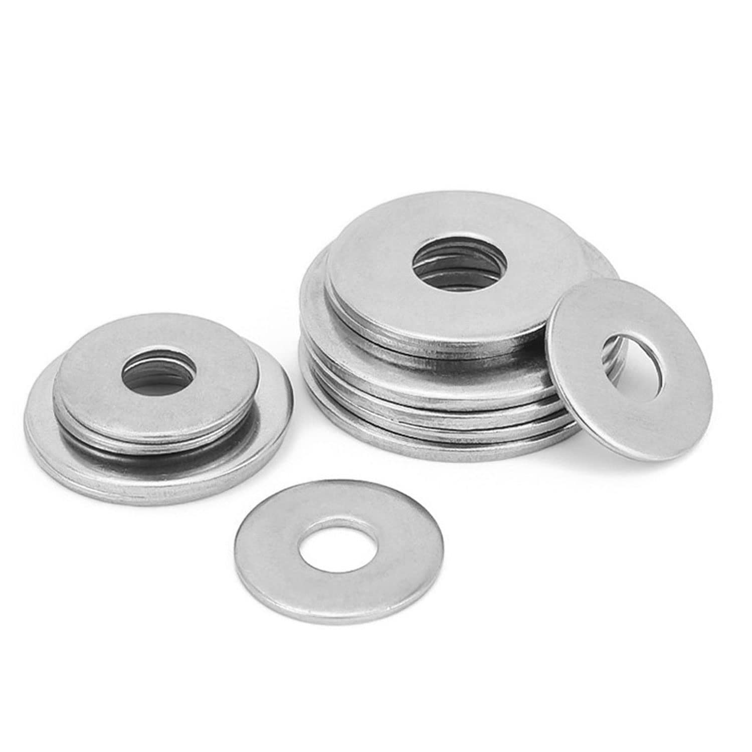 CAM2 Washers, M8 Washers, 304 Stainless Steel 20 mm x 1.2 mm Metal Washer, for Household and Mechanical, Screws & Nuts & Threaded Rod