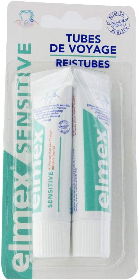 Elmex Sensitive Toothpaste Travel Tubes 2 x 12ml, 12 ml (Pack of 2)