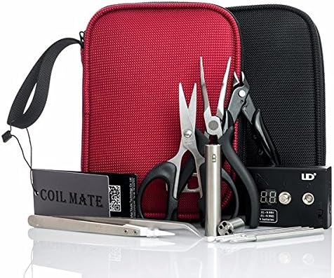 UD Coil Mate DIY Tool for RDA RDTA RBA with Tweezers/ CVS Cutter pliers scissor/UD Coil Jig/ UD Ohm Meter (Red)