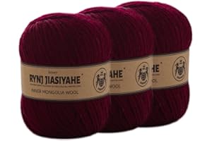 RYNJ JIASIYAHE Wool Yarn, Yarn for Crocheting 100% Inner Mongolia Wool - Washable, Soft, Warm, and Luxurious - 4 Ply Yarn for Knitting,Crochet Yarn Knitting Yarn for Sweater,Scarf,Hat,Socks