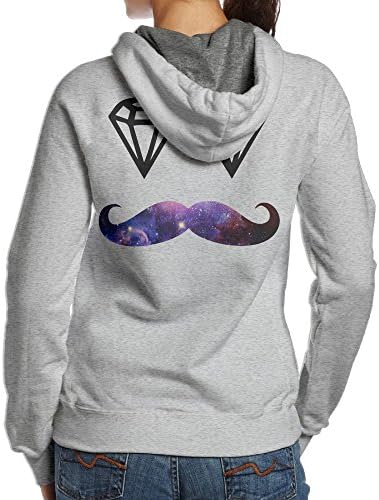 JingleBoo Mustache And Diamonds Women's Hoodies Printed On The Back XXL