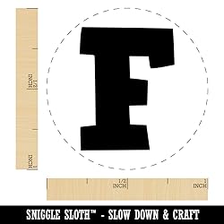 Fun Bold Font Letters and Numbers Rubber Stamp for