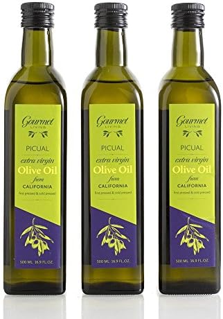 THREE PACK Extra Virgin Olive Oil from California - First press cold extracted CA EVOO from the Picual Olive