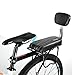 YIFAN Bicycle Bike Back Seat PU Leather Cover Cushion, Bike Child Seat with Back Rest - Black(Line Pattern)