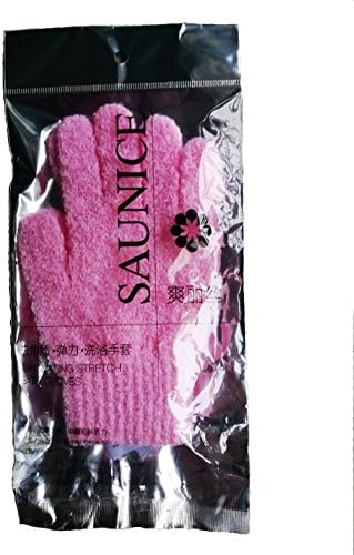SAUNICE Exfoliating stretch cotton bath gloves,exfoliating gloves , Massage Away Dead Skin Cells, Leaving Your Skin Glowing and Improve Blood Circulation