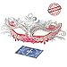 Cozypony Masquerade Masks, Lacer Cut Luxury Princess Venetian Ball Masks with Rhinestone for Halloween Mardi Gras Party or Wedding (One Size, Silver+Pink)