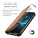 Zover iPhone X Case Detachable Genuine Leather Wallet Case With Auto Sleep/Wake Function Support Wireless Charging Magnetic Car Mount Holder Kickstand Feature Magnetic Closure Gift Box Brown