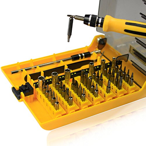 GoodQbuyÂ® 45 in 1 Portable Opening Magnetic Precision Tool Compact Screwdriver Kit Set with Tweezers & Extension Shaft for Precise Repair or Maintenance Phone PC Computer Laptop Repair Tool
