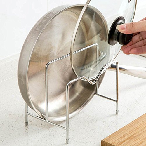 Taloyer Stainless Steel Multiple Layers Cutting Board & Lid Pot Racks Metal Vertical Storage Shelf Holder Organizer
