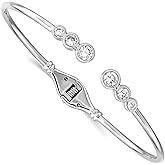 JewelryWeb 925 Sterling Silver Rhodium Plated Cubic Zirconia Hinged Bangle Cuff Bracelet Cuff Bracelet for Women
