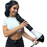 Dompel Black Hooded Hair Dryer, Satin Diffuser Cap | Enhance Hair Drying, Reduce Frizz, Protect Hair, Diffuser Cap Curly |100% Satin Universal Fit for Most Hair Dryers | Elastic Band | SIZE S