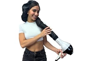 Dompel Black Hooded Hair Dryer, Satin Diffuser Cap | Enhance Hair Drying, Reduce Frizz, Protect Hair, Diffuser Cap Curly |100% Satin Universal Fit for Most Hair Dryers | Elastic Band | SIZE S
