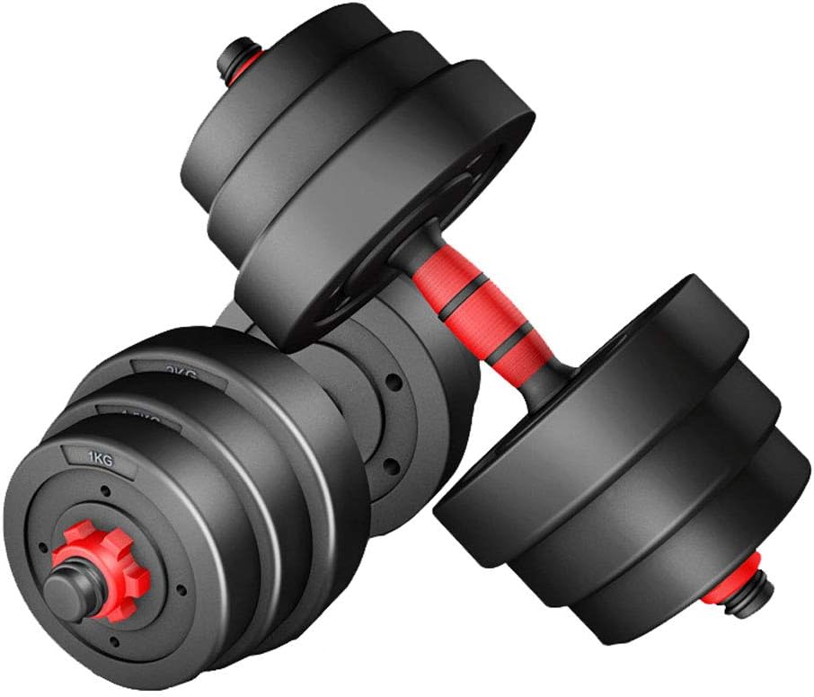 FEIYUN 2 pc Dumbbells,Portable Adjustable Extended Handle,eva Dumbbell Set,Heavy Weight Up to 44lb/20kg for Workout Equipment Body Building Strength Training