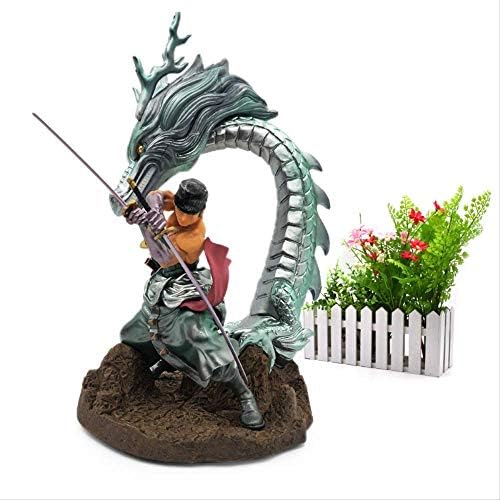 アクションフィギュア31センチメートル ポリ塩化ビニールの彫像モデルのおもちゃの人形をファイティングパイレーツセーリングアゲインロロノア ゾロドラゴンの ワンピースポートレート Cddxwa