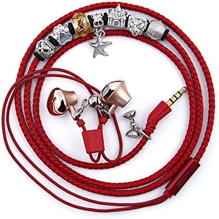 URIZONS Stereo Earphones, Headphones, Headset With Microphone and Remote for iPhone, iPad, Mac, Laptop Tablets and Android Devices Wearable Pandora Beads Bracelet Style (seafish-R)