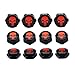 Dsycar Chrome Metal Skull Logo Anti-theft Car License Plate Bolts Frame Screws,Pack of 4 (Black Red)