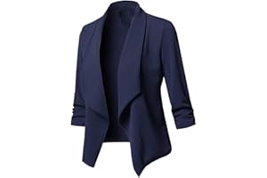FARTEY Womens Casual Blazers Open Front Long Sleeve Cardigan Jackets Long Sleeve Loose Solid Bussiness Work Blazer Jacket
