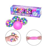 DNA Stress Squeeze Ball & Pull and Stretch Bounce Ball (Set of 3+1), Elastic Construction Sensory Balls - Ideal for Stress and Anxiety Relief, ADHD, Autism, EDC Toys for Kids & Adults.