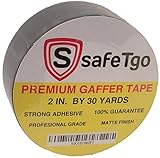 Professional Gaffers Tape 2 inch Black Matte by SafeTgo - Premium 2