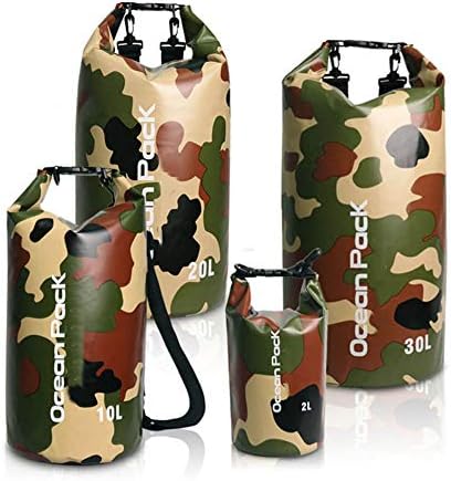 Ultra Dry Waterproof Bag Single Shoulder Folding Wear-Resistant Waterproof Bucket Bag (2l, 5l, 10l, 15l, 20l, 30l) Suitable for Kayaking/Boating/Canoeing/Fishing/Rafting/Swimming,Green,30L