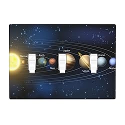Pznen Triple Toggle Wall Plate, Planet Outer Space
