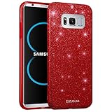 Samsung Galaxy S8 Plus Case, ZUSLAB Rosy Series, Bling Luxury Shinning Bumper,Dual Layer Protective Glitter Cover for Samsung Galaxy S8 Plus (Red)